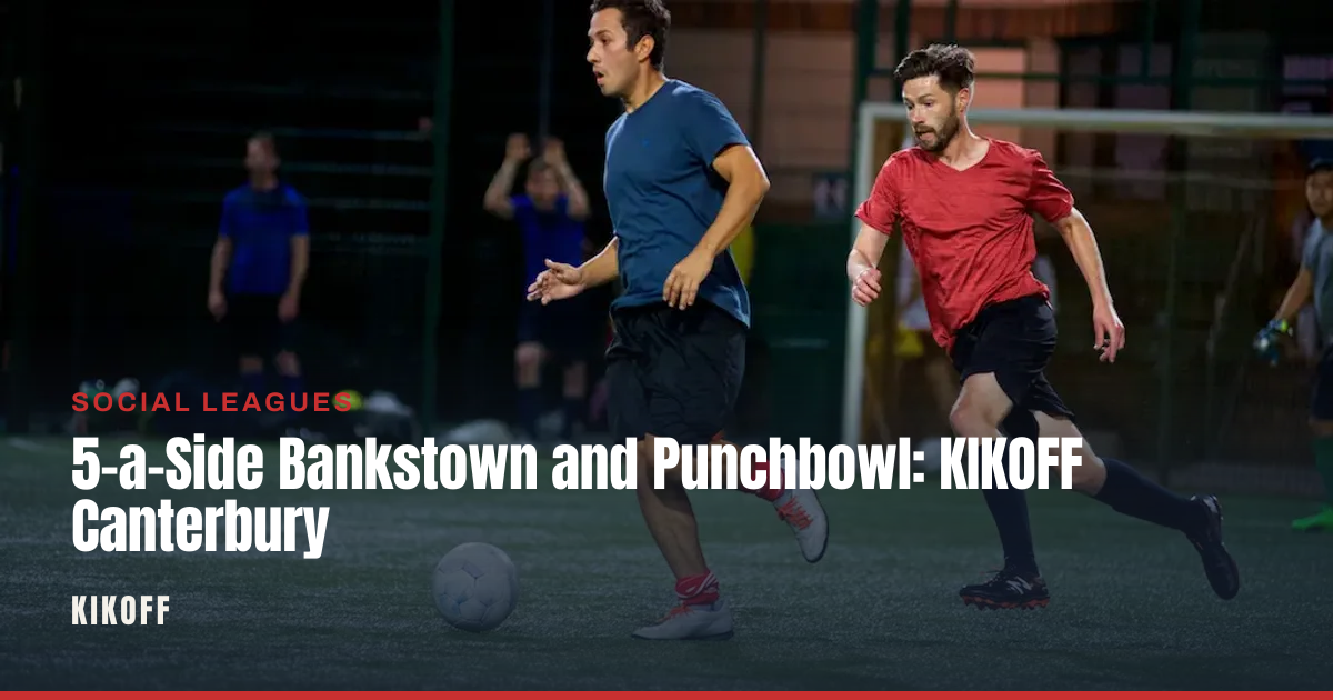 Players competing on a caged floodlit 5-a-side pitch at KIKOFF Canterbury in Lakemba
