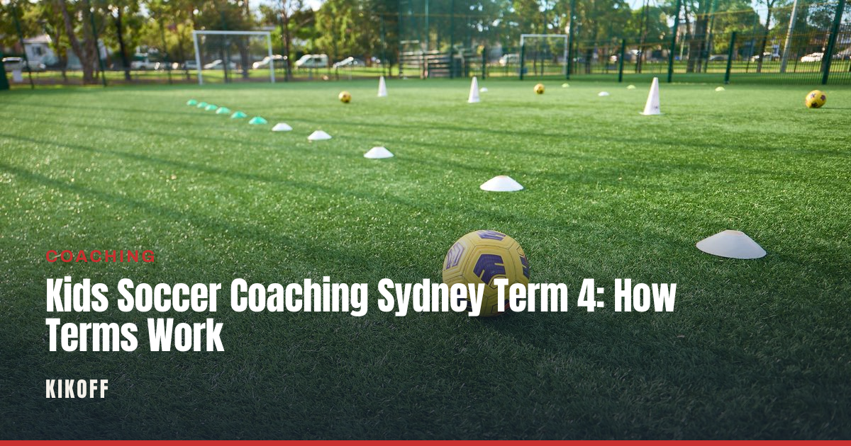 A young child dribbling a soccer ball on a floodlit synthetic pitch during a term coaching session.