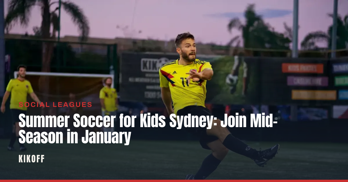 Kids playing 5-a-side football on a floodlit caged pitch at night in Sydney